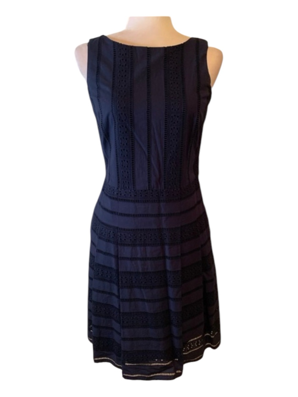 Brooks Brothers Blue Navy Sleeveless 100%Cotton Dress, Clasp & zipper in back 6P
